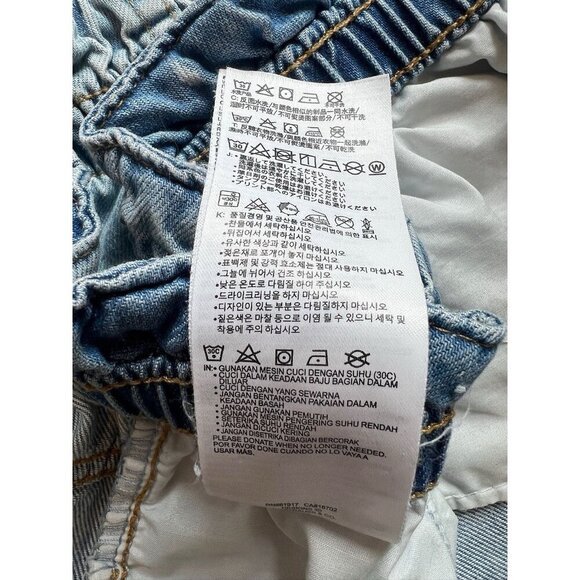 Girls Levis Denim Jean Mini Skirt Size 10 Patches Kids Youth - Picture 10 of 12